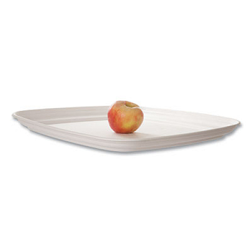 Eco-Products Regalia Renewable Sugarcane Tray, 10.24 x 16.54, White, Sugarcane, 100/Carton (EPSCTRS16NFA)
