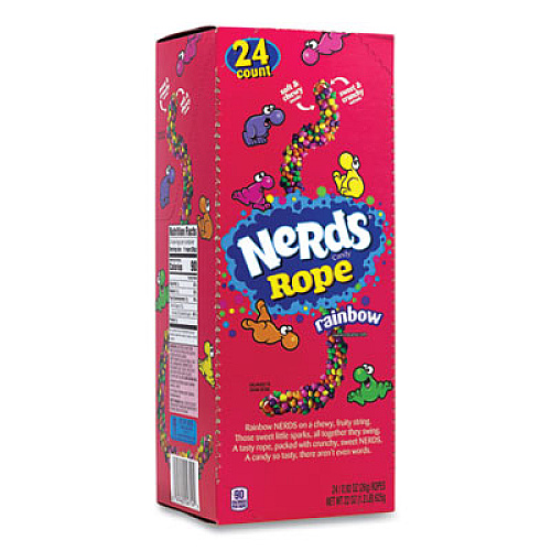 Nestl Nerds Rope Candy, Fruity, 0.92 oz Individually Wrapped, 24/Carton (22002136)