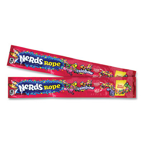 Nestl Nerds Rope Candy, Fruity, 0.92 oz Individually Wrapped, 24/Carton (22002136)