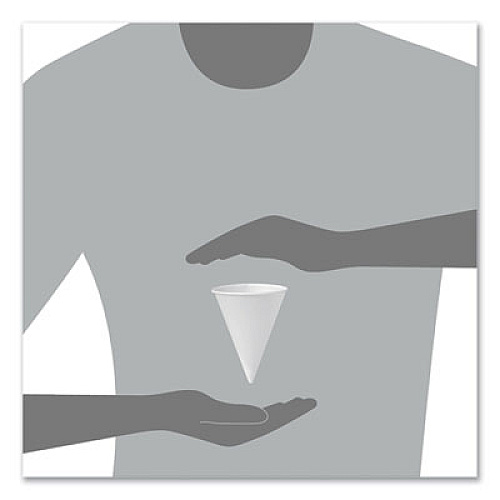 SOLO Bare Eco-Forward Treated Paper Cone Cups, ProPlanet Seal, 6 oz, White, 200/Sleeve, 25 Sleeves/Carton (6RBU)