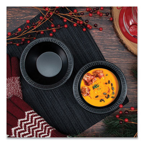 Dart Quiet Classic Laminated Foam Dinnerware, Bowl, 12 oz, Black, 1,000/Carton (12BWBQR)