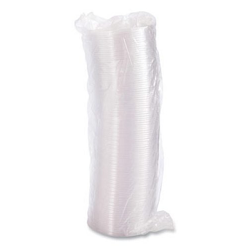 Dart Plastic Lids for Foam Cups, Bowls and Containers, Flat, Not Vented, Fits 6 oz to 32 oz, Clear, 100/Sleeve, 10 Sleeves/Carton (20CLR)