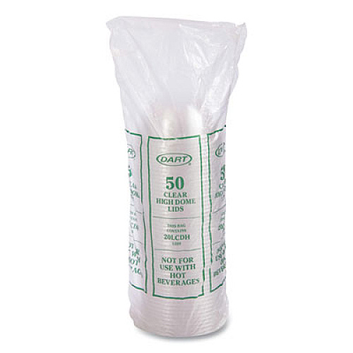 SOLO Cappuccino Dome Sipper Lids, Fits 30 oz to 32 oz Hot Cups, Plastic, Clear, 50/Pack, 20 Packs/Carton (20LCDH)