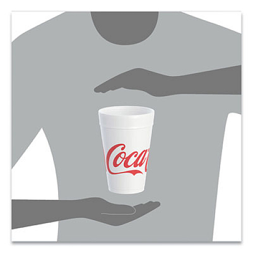Dart Coca-Cola Foam Cups, 32 oz, White/Red, 25/Bag, 20 Bags/Carton (32TJ32C)