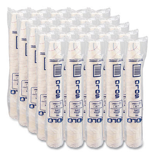 SOLO Paper Water Cups, ProPlanet Seal, 5 oz, Meridian Design, 100/Sleeve, 25 Sleeves/Carton (52MD)