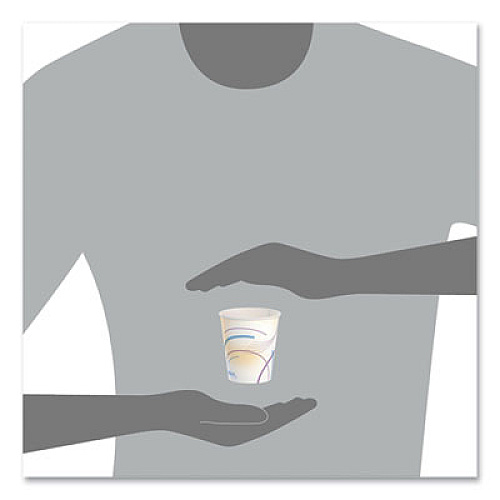 SOLO Paper Water Cups, ProPlanet Seal, 5 oz, Meridian Design, 100/Sleeve, 25 Sleeves/Carton (52MD)