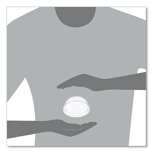 Dart Plastic Dome Lid, No-Hole, Fits 9 oz to 22 oz Hot Cups, Clear, 100/Sleeve, 10 Sleeves/Carton (DNR662)