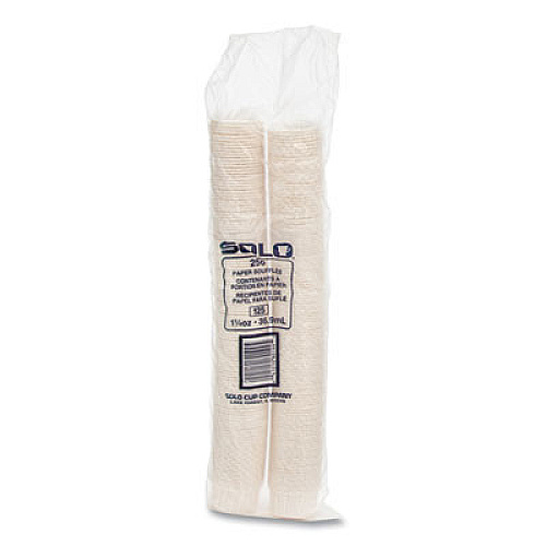 SOLO Paper Portion Cups, ProPlanet Seal, 1.25 oz, White, 250/Bag, 20 Bags/Carton (125U)