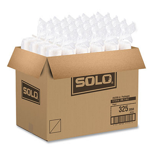 SOLO Paper Portion Cups, ProPlanet Seal, 3.25 oz, White, 250/Bag, 20 Bags/Carton (325)