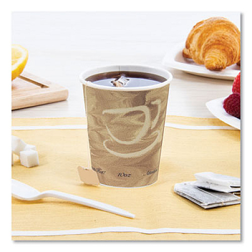 SOLO Single Sided Poly Paper Hot Cups, 10 oz, Mistique Design, 50/Bag, 20 Bags/Carton (370MS)