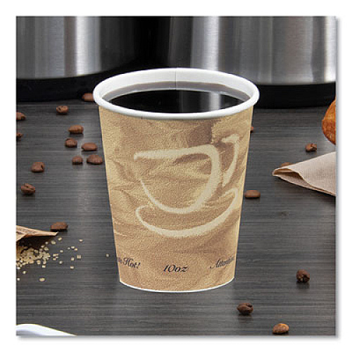 SOLO Single Sided Poly Paper Hot Cups, 10 oz, Mistique Design, 50/Bag, 20 Bags/Carton (370MS)