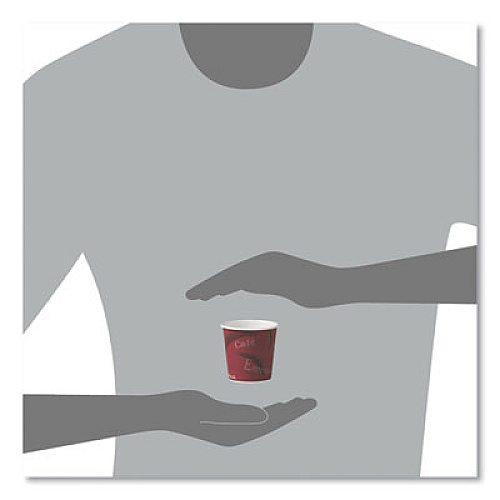 SOLO Single-Sided Poly Paper Hot Cups, 4 oz, Bistro Design, 50/Pack, 20 Packs/Carton (374SI)