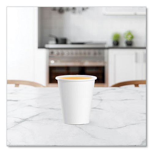 SOLO Single-Sided Poly Paper Hot Cups, 6 oz, White, 50/Pack, 20 Packs/Carton (376W)