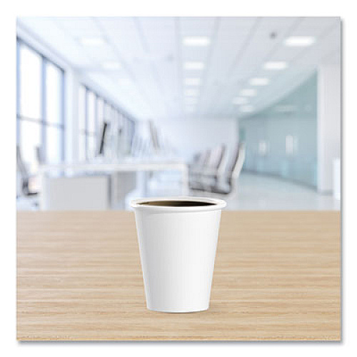SOLO Single-Sided Poly Paper Hot Cups, 6 oz, White, 50/Pack, 20 Packs/Carton (376W)