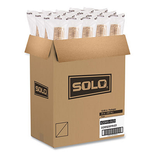 SOLO Single Sided Poly Paper Hot Cups, 20 oz, Mistique Design, 40/Bag, 15 Bags/Carton (420MS)