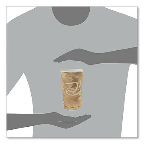 SOLO Single Sided Poly Paper Hot Cups, 20 oz, Mistique Design, 40/Bag, 15 Bags/Carton (420MS)
