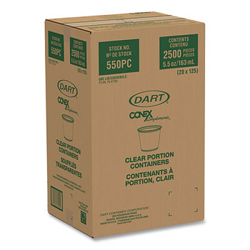 Dart Conex Complements Portion/Medicine Cups, 5.5 oz, Plastic, Translucent, 125/Bag, 20 Bags/Carton (550PC)