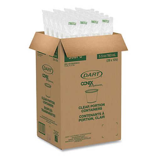 Dart Conex Complements Portion/Medicine Cups, 5.5 oz, Plastic, Translucent, 125/Bag, 20 Bags/Carton (550PC)