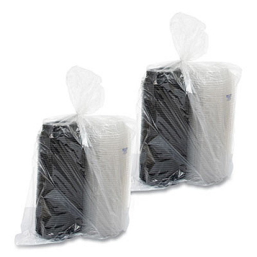 SOLO OctaView Hinged-Lid Hot Food Containers, 6.3 x 3.1 x 1.5, Black/Clear, Plastic, 200/Carton (806011PP94)