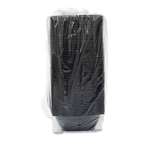 Dart PresentaBowls Pro Black Square Bowls, 64 oz, 8.5 x 8.5 x 3.3, Plastic, 63/Bag, 4 Bags/Carton (B64SB)