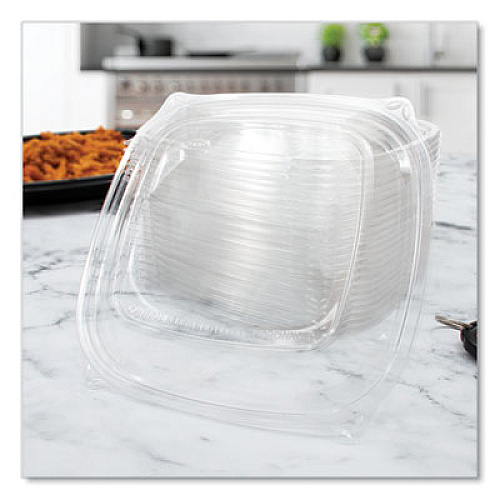 Dart PresentaBowls Pro Clear Square Lids for 24 oz to 32 oz Bowls, 8.5 x 8.5 x 0.5, Clear, Plastic, 63/Bag, 4 Bags/Carton (C2464BDL)