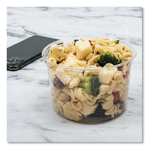 SOLO Bare Eco-Forward RPET Deli Containers, ProPlanet Seal, 16 oz, 4.6" Diameter x 3" h, Clear, Plastic, 500/Carton (DM16R)