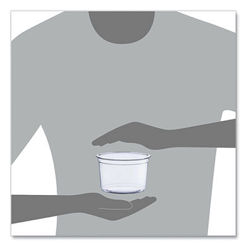 SOLO Bare Eco-Forward RPET Deli Containers, ProPlanet Seal, 16 oz, 4.6" Diameter x 3" h, Clear, Plastic, 500/Carton (DM16R)