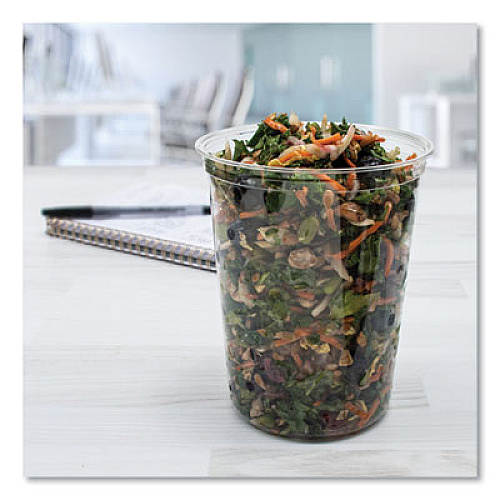 SOLO Bare Eco-Forward RPET Deli Containers, ProPlanet Seal, 32 oz, Clear, Plastic, 50/Pack, 10/Carton (DM32R)