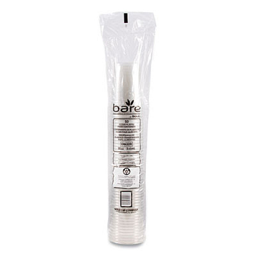 SOLO Bare Eco-Forward RPET Deli Containers, ProPlanet Seal, 32 oz, Clear, Plastic, 50/Pack, 10/Carton (DM32R)