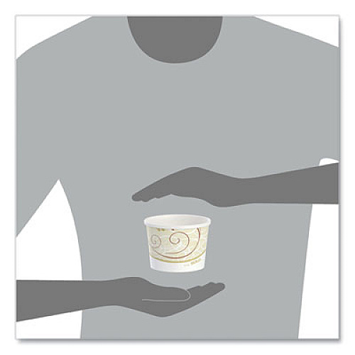 SOLO Double Poly Paper Food Containers, 12 oz, 3.6" Diameter x 3.3" h, Symphony Design, 25/Pack, 20 Packs/Carton (HS4125SYM)
