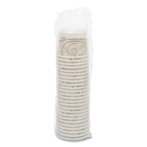 SOLO Double Poly Paper Food Containers, 12 oz, 3.6" Diameter x 3.3" h, Symphony Design, 25/Pack, 20 Packs/Carton (HS4125SYM)