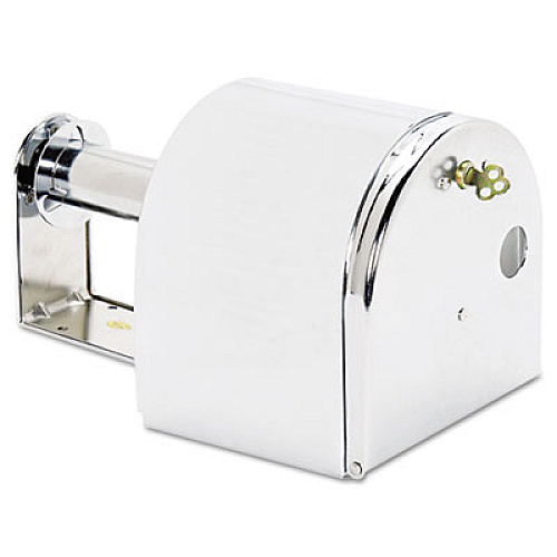 San Jamar Covered Reserve Roll Toilet Dispenser, 10 X 6 1/4 X 6, Chrome (R1500XC)
