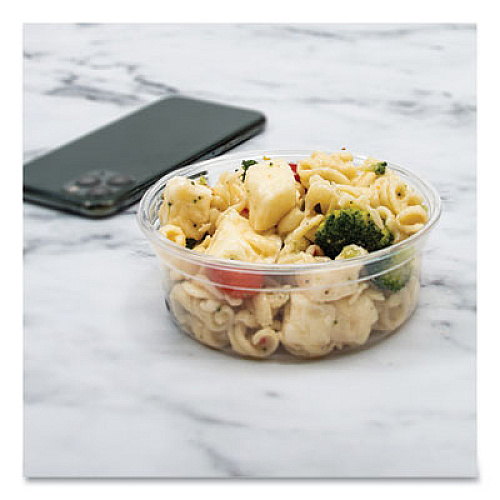 Dart MicroGourmet Food Container, 8 oz, 4.1" Diameter x 1.14" h, Clear, Plastic, 500/Carton (MN80100)