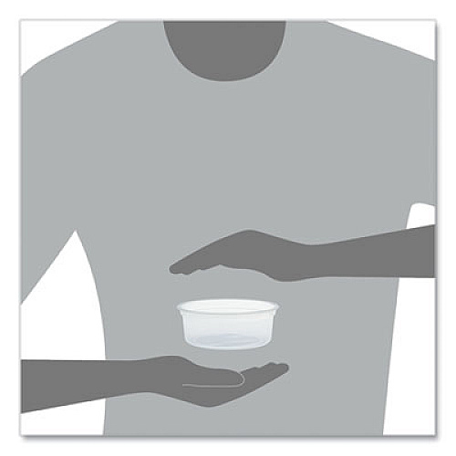 Dart MicroGourmet Food Container, 8 oz, 4.1" Diameter x 1.14" h, Clear, Plastic, 500/Carton (MN80100)