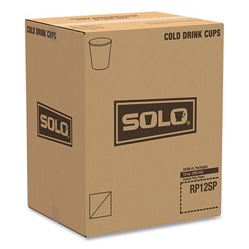 SOLO Double-Sided Poly (DSP) Paper Cold Cups, 12 oz, White, 2,000/Carton (RP12SP2050)