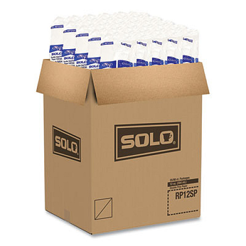 SOLO Double-Sided Poly (DSP) Paper Cold Cups, 12 oz, White, 2,000/Carton (RP12SP2050)