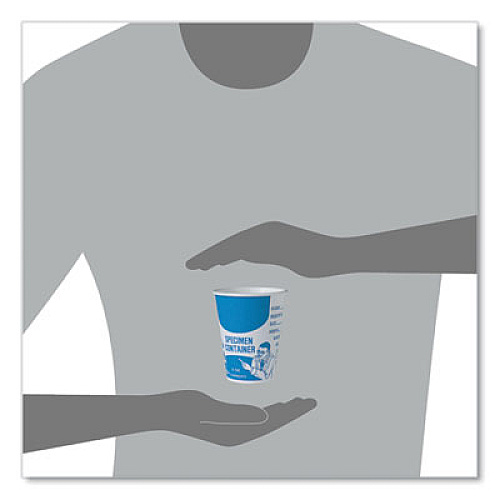 SOLO Paper Specimen Cups, 8 oz, Blue/White, 50/Sleeve, 20 Sleeves/Carton (SC378)