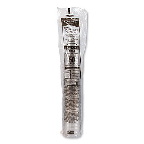 Dart Ultra Clear PETE Cold Cups, 24 oz, Plastic, Clear, 50/Sleeve, 12 Sleeves/Carton (TD24)