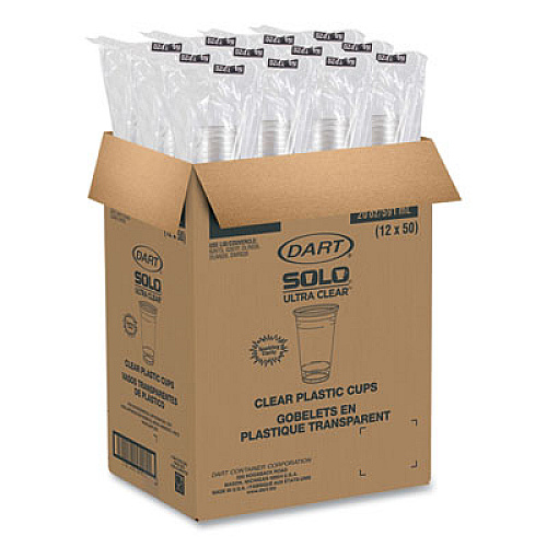 SOLO Ultra Clear Cups, 20 oz, Plastic, 50/Bag, 12 Bags/Carton (TP20)
