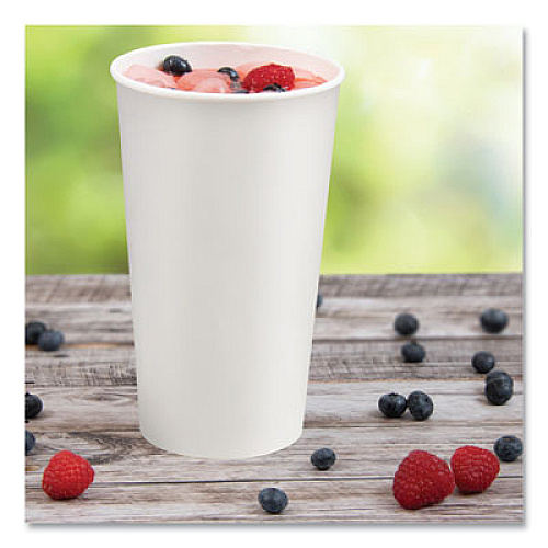 SOLO Double Sided Poly (DSP) Paper Cold Cups, 44 oz, White, 500/Carton (TPH445P2050)