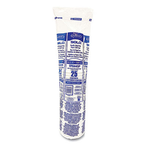 SOLO Double Sided Poly (DSP) Paper Cold Cups, 44 oz, White, 500/Carton (TPH445P2050)