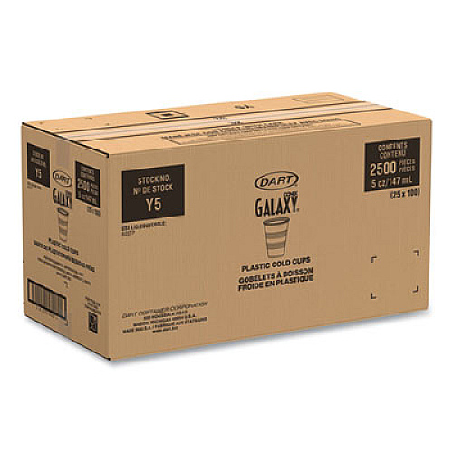 Dart High-Impact Polystyrene Cold Cups, 5 oz, Plastic, Translucent, 100/Pack (Y5PK)