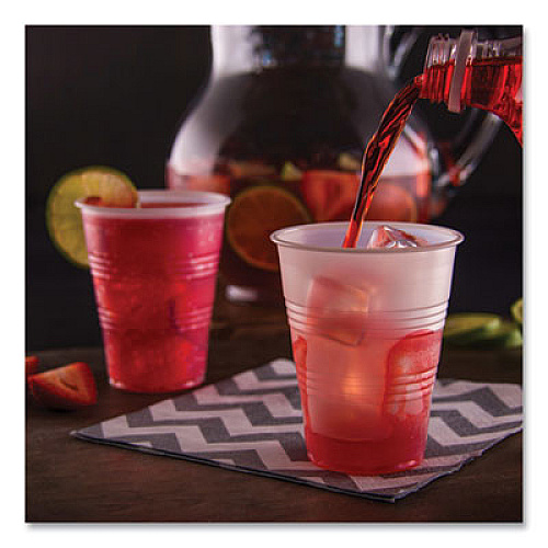 Dart High-Impact Polystyrene Cold Cups, 9 oz, Plastic, Translucent, 100/Sleeve, 25 Sleeves/Carton (Y9CT)