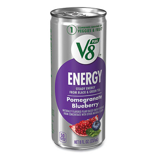 Campbell's V8 Plus ENERGY, Pomegranate Blueberry, 8 oz Can, 24/Carton (35100014)