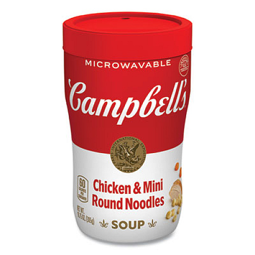 Campbell's Soup On The Go Chicken with Mini Noodles, 10.75 oz Cup, 8/Carton (35100007)