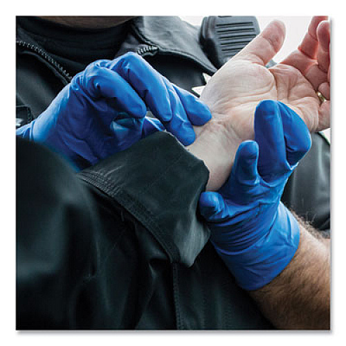 GloveWorks by AMMEX Latex Exam Gloves, Powder-Free, Medium, 13 mil Thick, 11.6" Long, Blue, 50/Box, 10 Boxes/Carton (GPLHD84100)