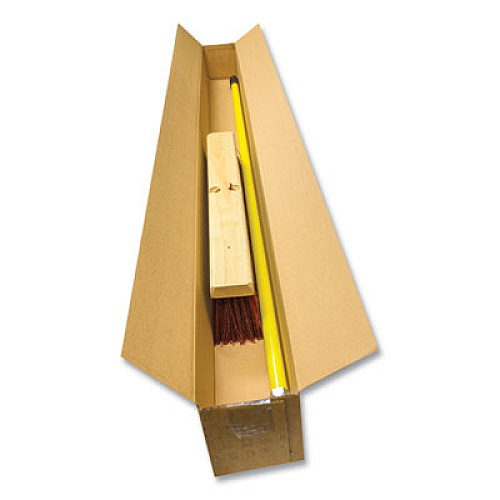Boardwalk Poly Push Broom Kit, 24" x 60" Metal Handle, Maroon/Yellow (20324KIT)