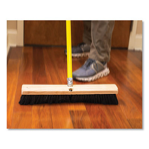 Boardwalk Tampico Push Broom Kit, 36" x 60" Metal Handle, Black/Yellow (20236KIT)