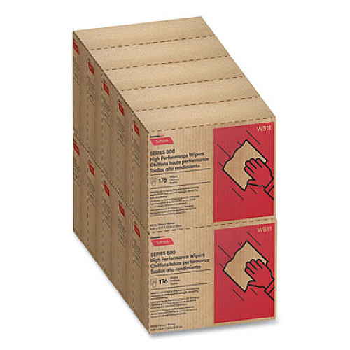 Cascades PRO Tuff-Job S500 High Performance Wipers, 9.25 x 12.5, White, 176/Box, 10 Box/Carton (W511)