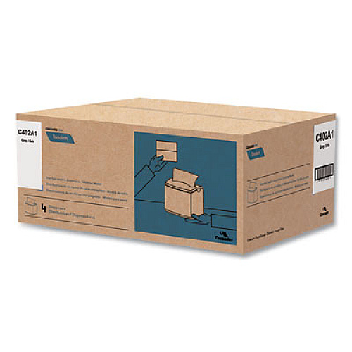 Cascades PRO Tandem Tabletop Napkin Dispenser, 6.1 x 8.16 x 6.3, Gray, 4/Carton (C402)